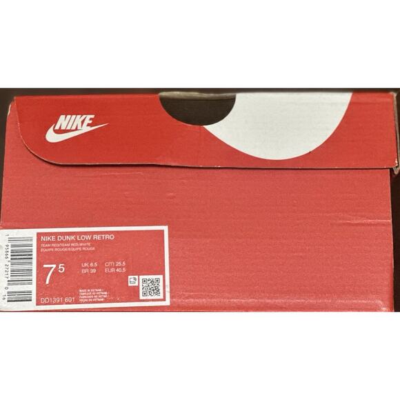 NEW Nike Dunk Low Retro Team Red White DD1391-601 Men’s Size Multi